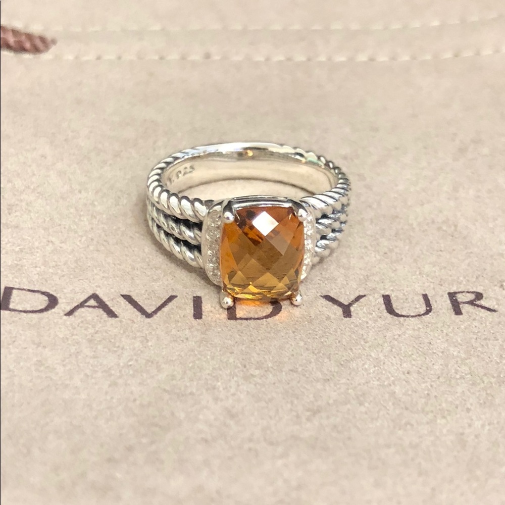 DAVID YURMAN Petite Wheaton Ring Citrine Size 7.5